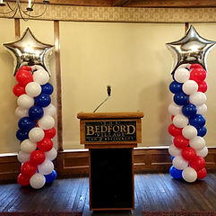 Veteran's Day Balloon Columns by Eye Candy Balloons at BVI in Bedford